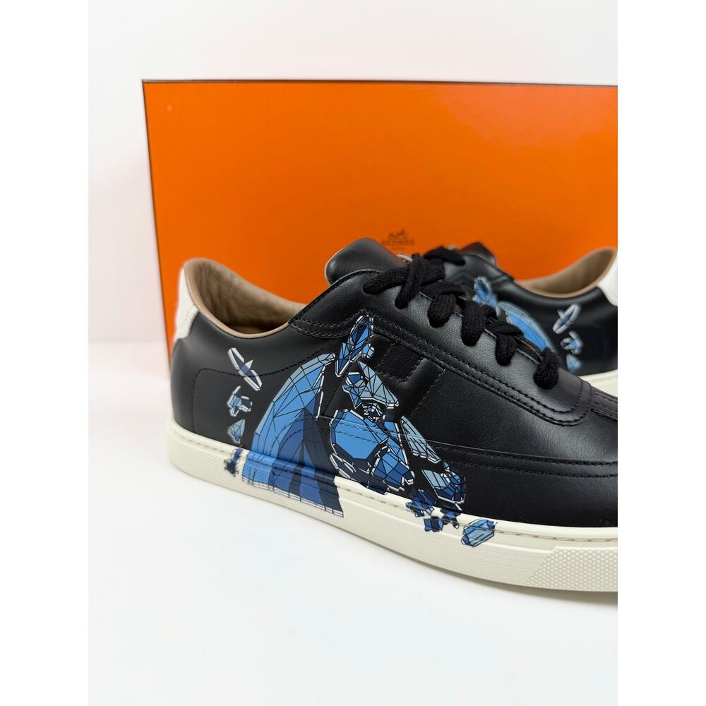 Size 8.5 - Hermes Quicker Leather Sneakers NEW - Picture 3 of 12